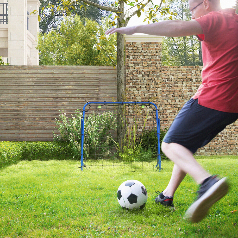 Homcom Rebounder Net Kids Adults Football Training Aid Adjustable Blue