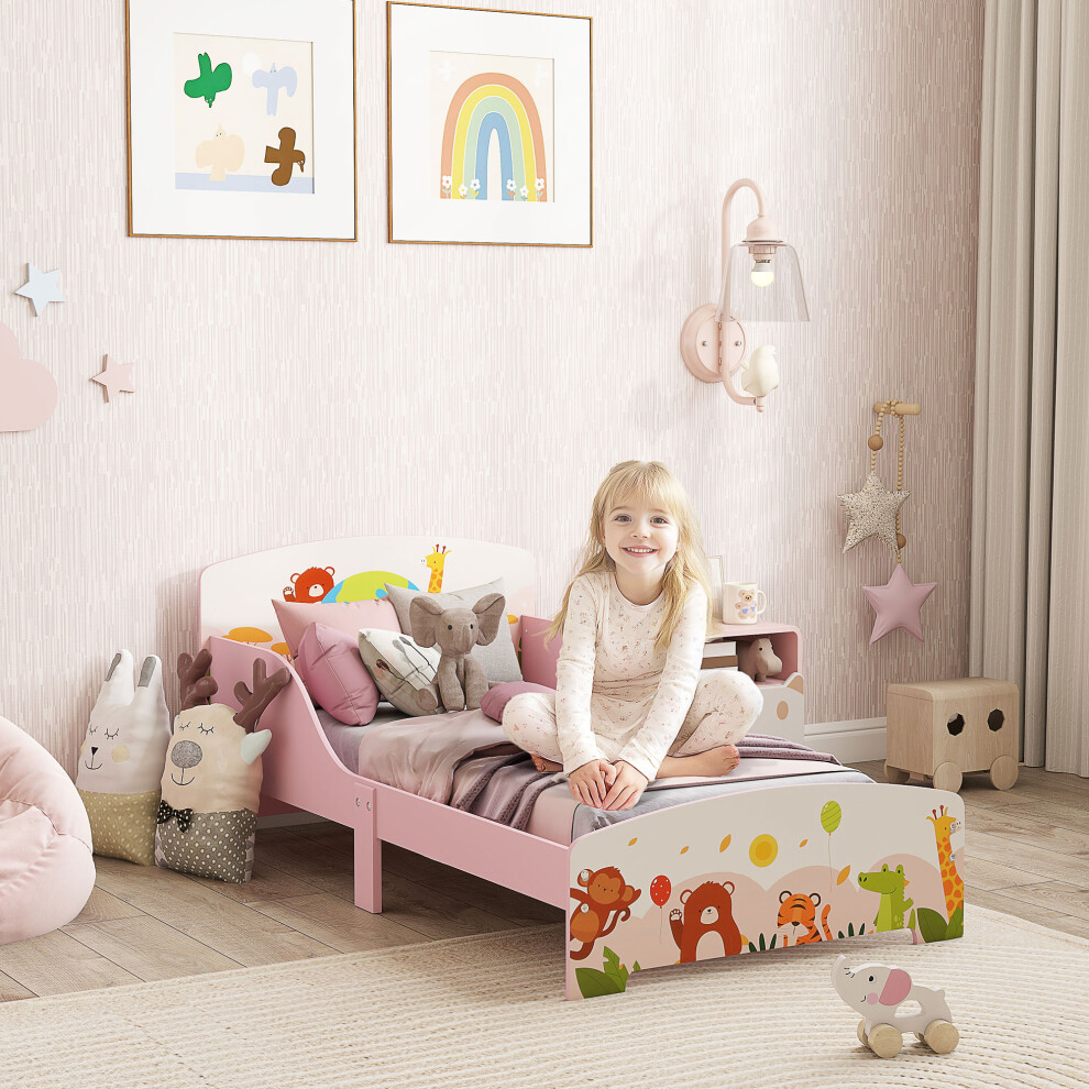 AIYAPLAY Toddler Bed, Cute Animal-Themed Kids Bed Frame, 143 x 77 x 60cm