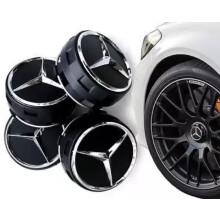 4 x NEW Star Mercedes-Benz Alloy Wheel Centre Cap fat shape High Foot 75mm Black