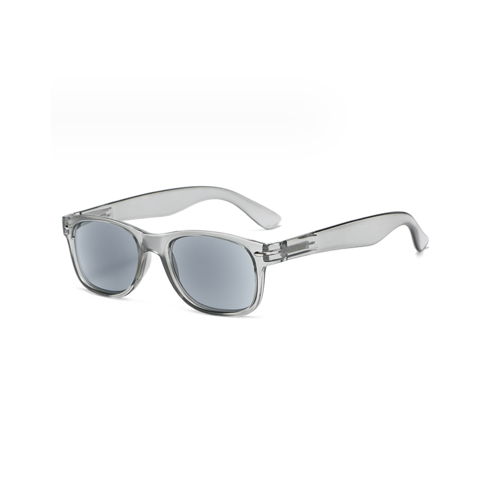 (+1.0, Transparent Gray) Sun Readers Tinted Reading Glasses +1.00 to +4.00 Sunglasses UV400