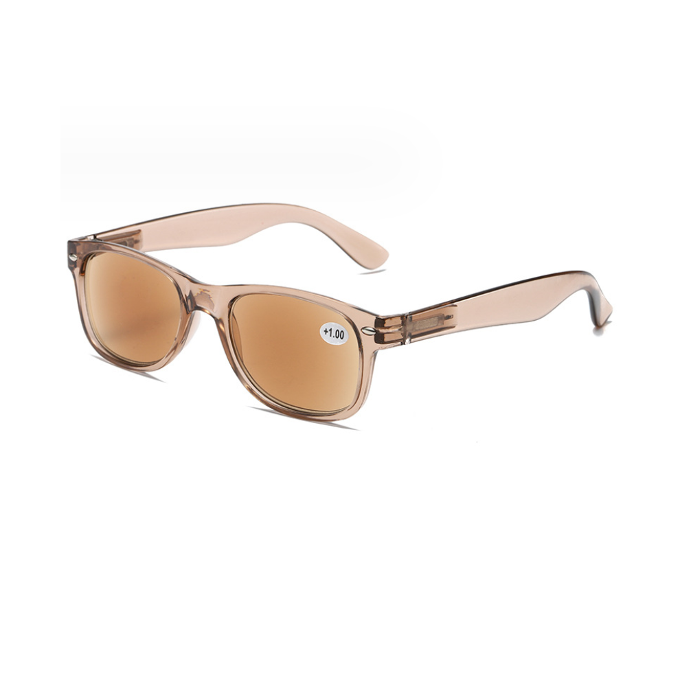 (+1.0, Transparent Brown) Sun Readers Tinted Reading Glasses +1.00 to +4.00 Sunglasses UV400