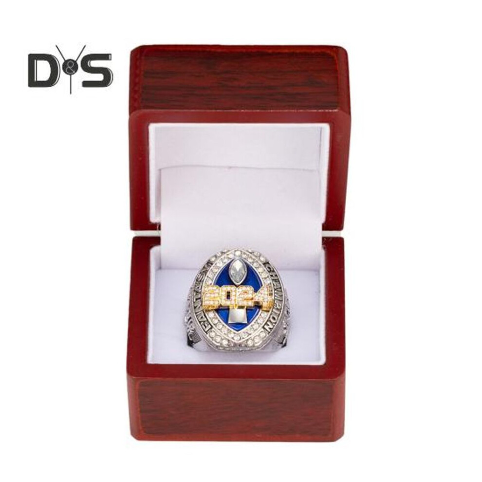 2024 Fantasy Football Championship Ring League Champion Trophy Ring with Wooden Box Award for Winner