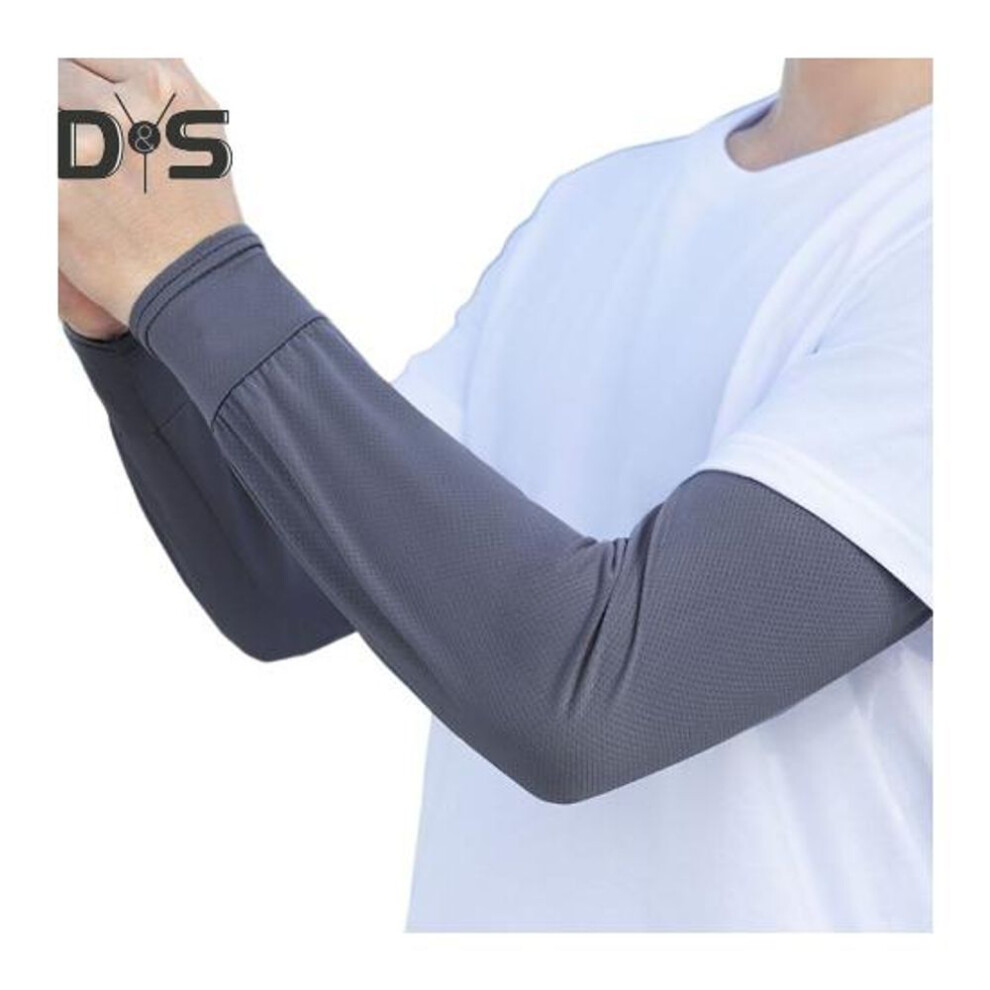 (dark gray) Cooling Arm Sleeves for Men Women UV Sun Protection Sports Compression Arm Cover for Cycling Driving Outdoor Activities