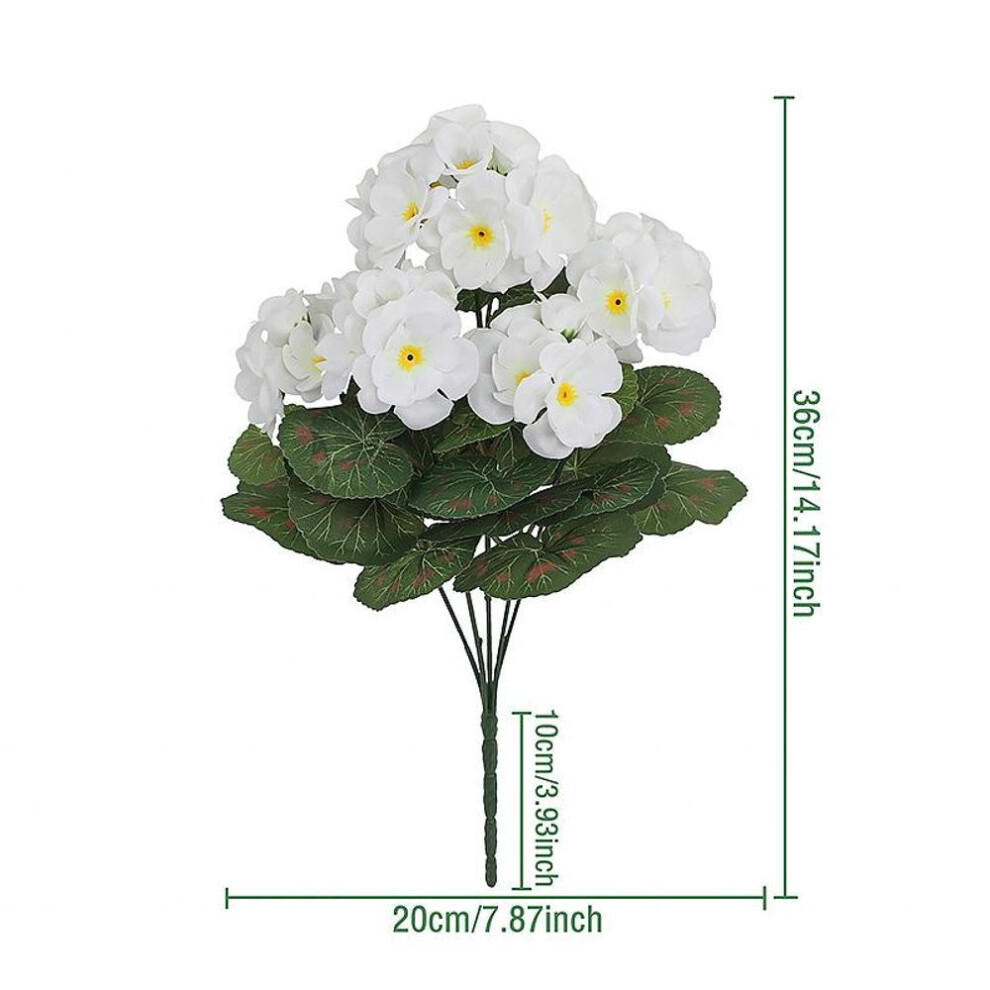 (white) 1pc Green Plants Practical Simulated Modern Silk Flower Fashion Begonia Bouquet Home Decoration Artificial Flower