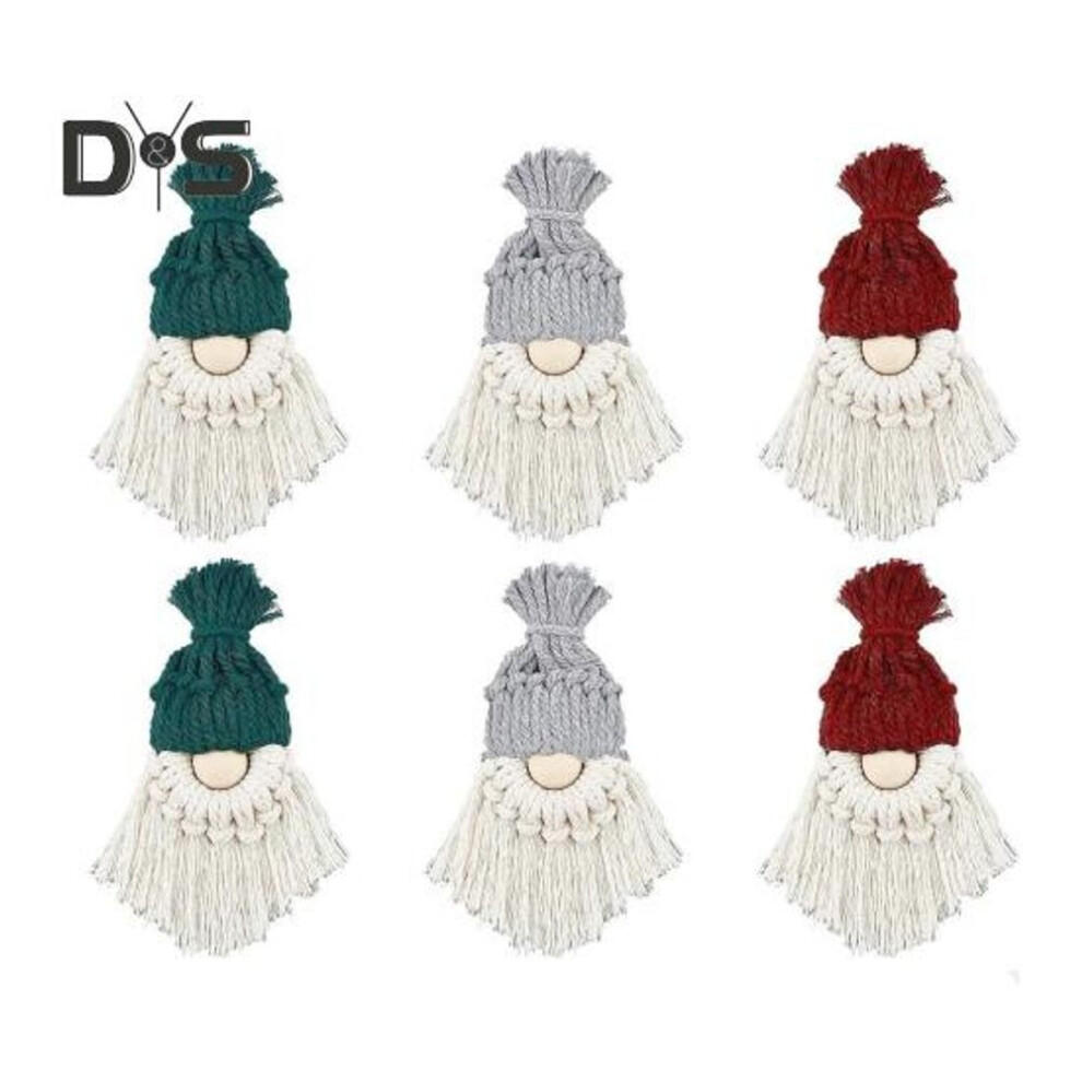 (as the picture, E) Diy Christmas Tree Macrame Kit Cotton Rope Braiding Set Hand Knitting Boho Christmas Tassel Decor Kit For Beginners