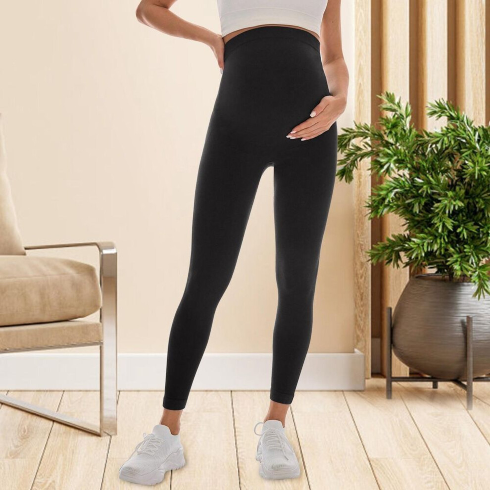 (black, L) Pregnant Women Wearing Sports And Casual Leggings With A Snug Fit And Seamless Yoga Pants