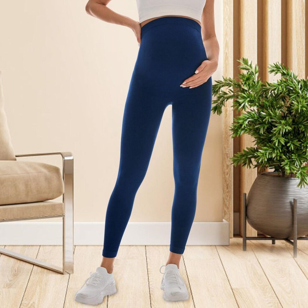 (navy, L) Pregnant Women Wearing Sports And Casual Leggings With A Snug Fit And Seamless Yoga Pants