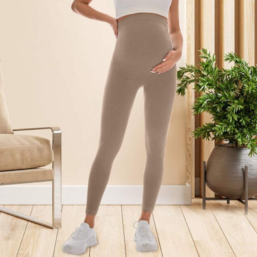 (khaki, L) Pregnant Women Wearing Sports And Casual Leggings With A Snug Fit And Seamless Yoga Pants