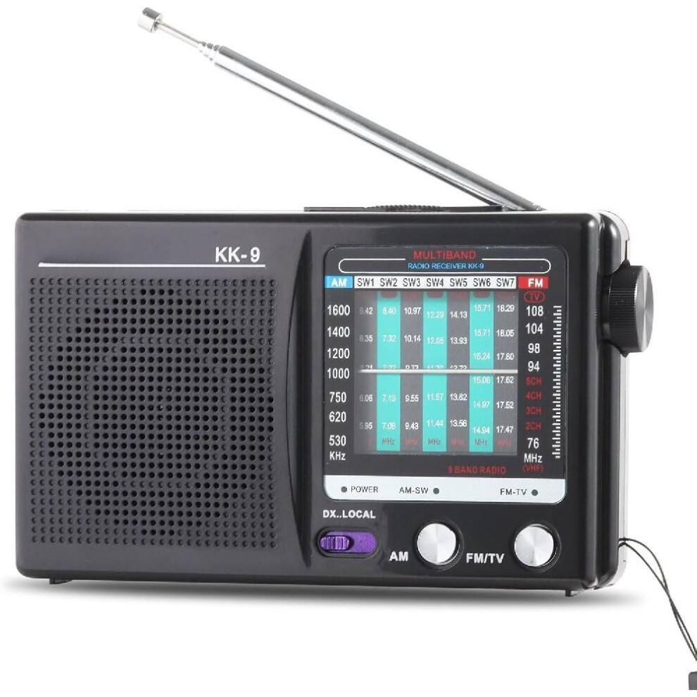 Portable Radio AM FM, Transistor Radio, Plug in Wall or Battery Operated Radio for Home & Outdoor, Headphone Jack, Small Gifts for Seniors Elderly
