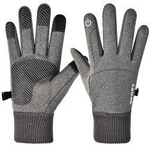 (LA-Linen Grey)Talven lämpimät hanskat Liukumattomat Full Finger kosketusnäyttö Ratsastushanskat Talvi Pehmo Urheilu