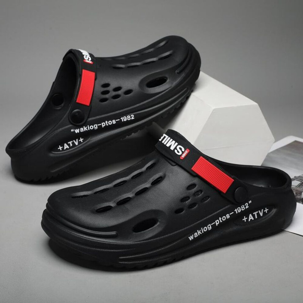 (black, 45) Summer Clogs Slippers Men Clogs Slippers Soft Sole Breathable Beach Slippers Men Home Slippers Outdoor Slippers