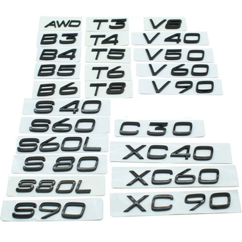 (black, XC90) ABS Car Rear Trunk Letters Logo Emblem Badge Stickers For ...