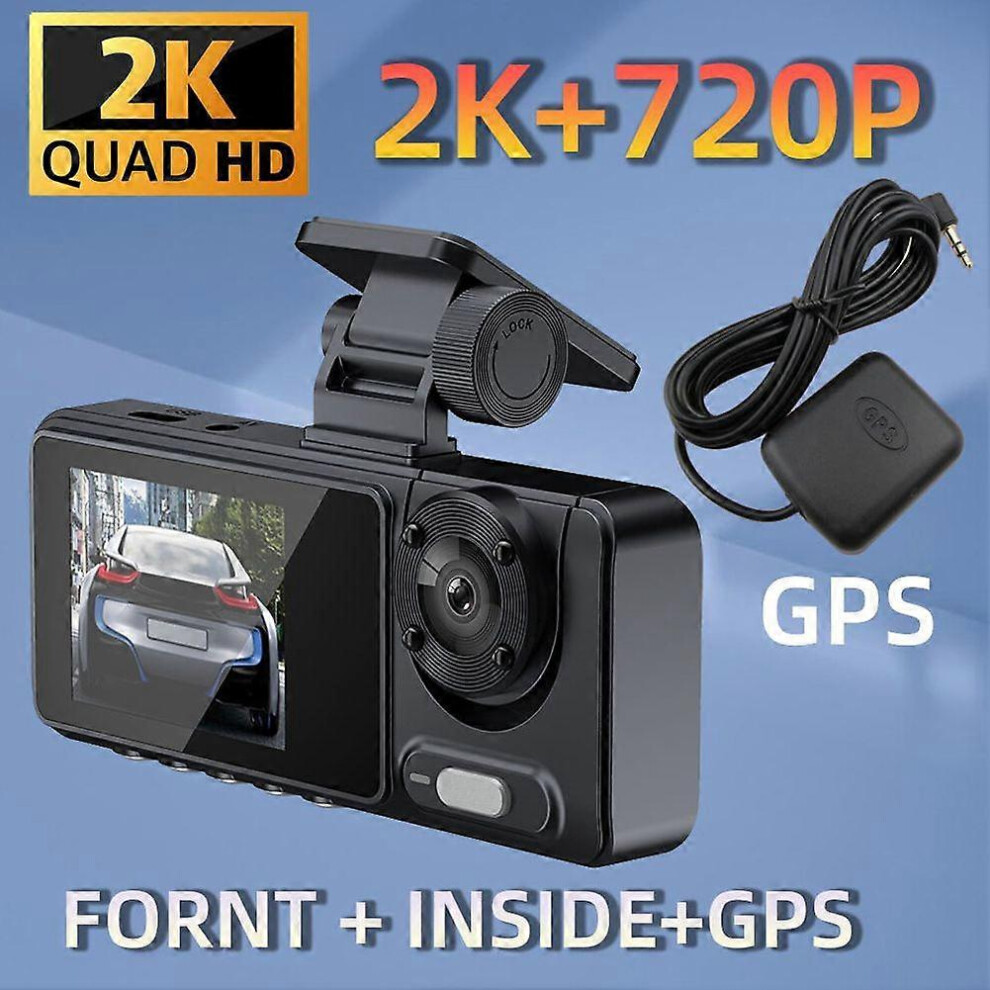 (As show, One size) 2 Cameras Dash Cam Multi-Language Clear Car Video Recording Camcorder Wide Angle Car Camera Recorder Auto Safety Driving Recorder-image-OPC-PHCJXRF-NEW