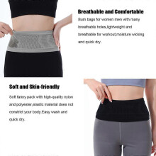 (As show, One size) Slim Running Belt Fanny Packs Stretchy 360 Circular Open Breathable Workout Waist Packs Anti-slip Cycle Belt Bag Bum Bag with Hook