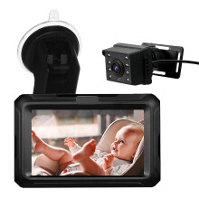 (As show, One size) Baby Car Mirror, 1080P Baby Monitor with Camera Baby Car Mirror with 4.3'' IPS Screen Night Vision F
