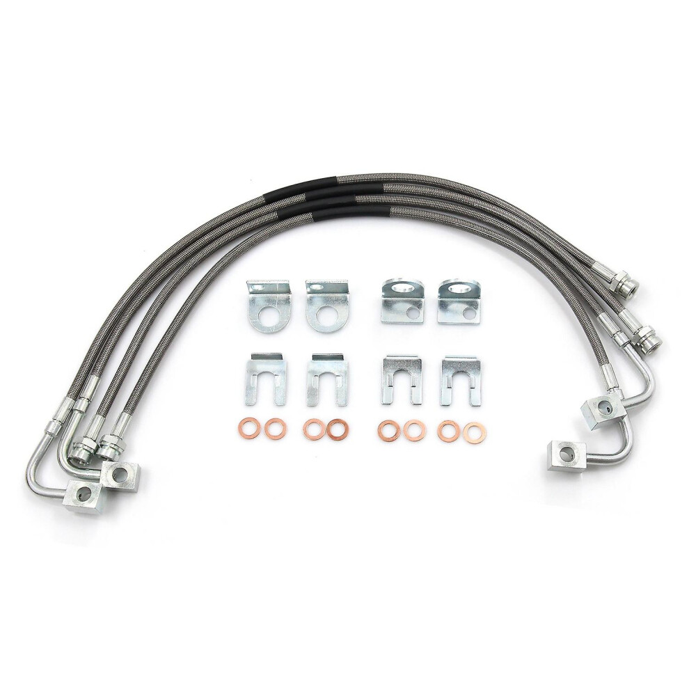 (As Show, One Size) Stainless Brake Lines Replacement For Jeep Wrangler Jk 2007-2018 - 89716 6909775601884