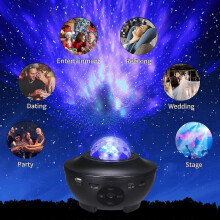 (As show, One size) Tomshine Starry Projector Light Wi-Fi Connection Smartphone APP Control Adjustable 21 Lighting Modes Remote Control Star Projector Built-in BT Music P