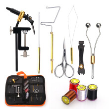 (As show, One size) Fly Tying Tools Kit with Fly Tying Threader Needle Whip Finisher Scissors Fly Tying Kits for Flying
