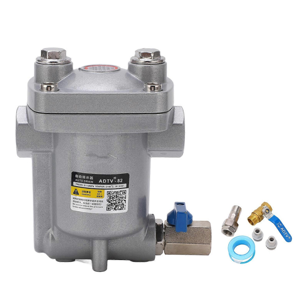 (As Show, One Size) Automatic Drain Valve High Pressure Floating Design Anti Clogging Air Tank Automatic Drain Trap Water Drainer Adtv 82 G1/2In 6909775986646