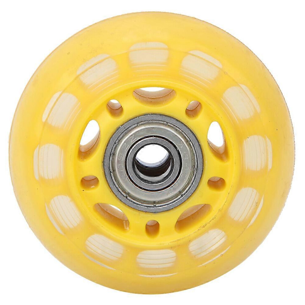 (As Show, One Size) Casters Wheel Yellow Transparent Pu With 608Zz Bearing Luggage Cart Skates Accessories 64X24x8mm 6909775967775