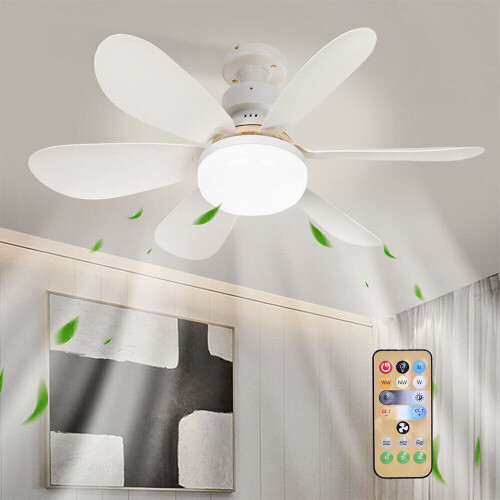 3 Speeds E27 LED Ceiling Fan Light Mount Dimmable With Remote Control