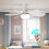 3 Speeds E27 LED Ceiling Fan Light Mount Dimmable With Remote Control 4