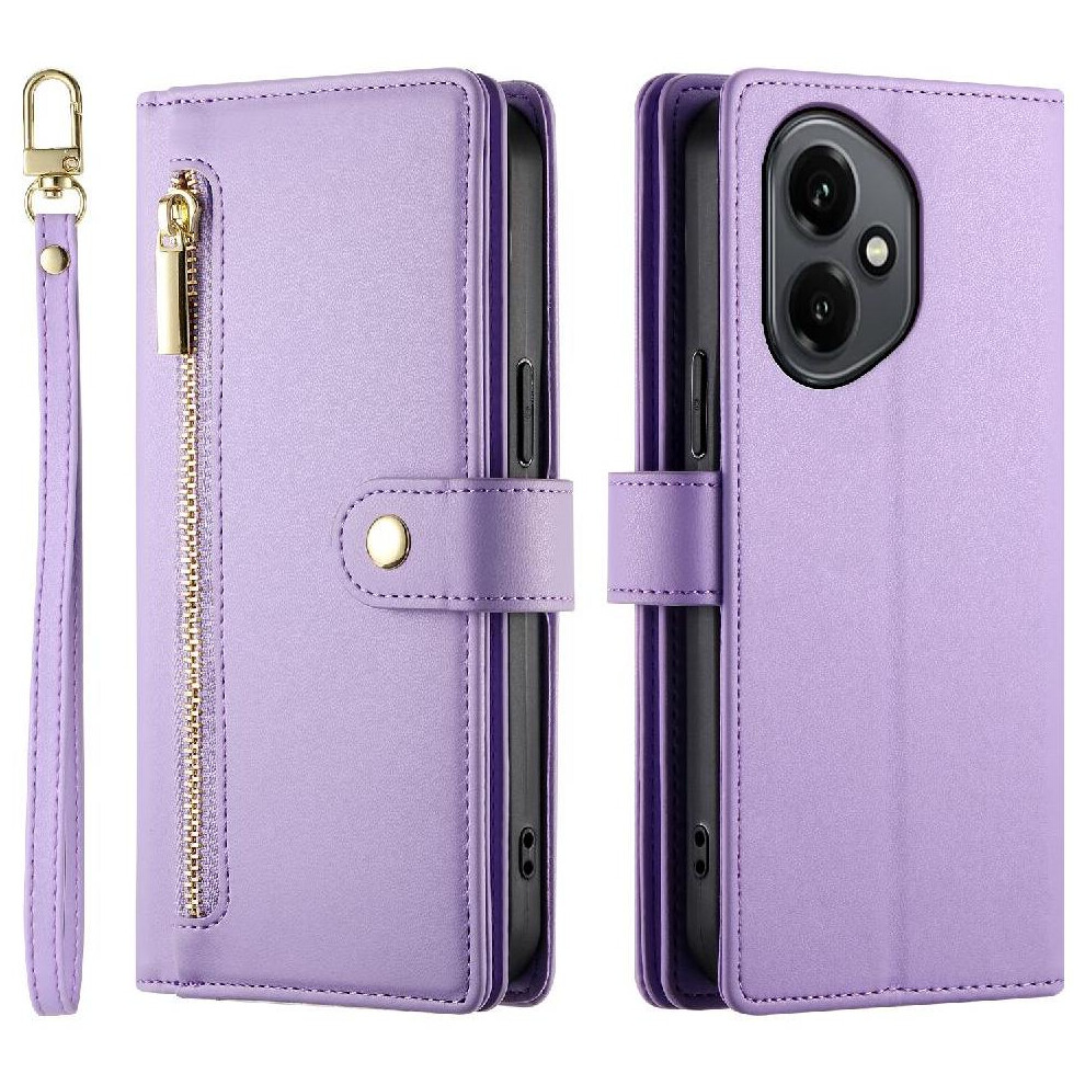(Purple) Flip Case For Honor 400 Business Crossbody Strap Multifunctional Wallet Stand Purple 764563525119