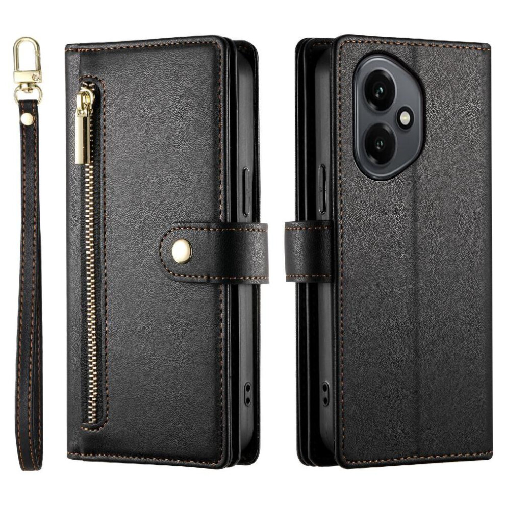 (Black) Flip Case For Honor 400 Business Crossbody Strap Multifunctional Wallet Stand Black 764563525126