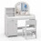 Costway Kids Vanity Table Chair Set Lighted Mirror Storage Drawer Cabinet 1