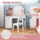 Costway Kids Vanity Table Chair Set Lighted Mirror Storage Drawer Cabinet 8