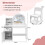 Costway Kids Vanity Table Chair Set Lighted Mirror Storage Drawer Cabinet 3