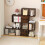 Costway 4-Tier Bookshelf Modern Ladder Style Room Divider-Coffee 8