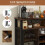 Costway Wine Bar Cabinet 140cm Industrial kitchen Buffet Sideboard with storage 9