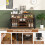 Costway Wine Bar Cabinet 140cm Industrial kitchen Buffet Sideboard with storage 10