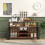 Costway Wine Bar Cabinet 140cm Industrial kitchen Buffet Sideboard with storage 5