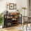 Costway Wine Bar Cabinet 140cm Industrial kitchen Buffet Sideboard with storage 4