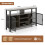 Costway Wine Bar Cabinet 140cm Industrial kitchen Buffet Sideboard with storage 3
