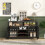 Costway Wine Bar Cabinet 140cm Industrial kitchen Buffet Sideboard with storage 5