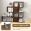 Costway 4-Tier Bookshelf Modern Ladder Style Room Divider-Coffee 7