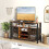 Costway Wine Bar Cabinet 140cm Industrial kitchen Buffet Sideboard with storage 6