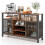 Costway Wine Bar Cabinet 140cm Industrial kitchen Buffet Sideboard with storage 11