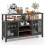 Costway Wine Bar Cabinet 140cm Industrial kitchen Buffet Sideboard with storage 1