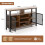 Costway Wine Bar Cabinet 140cm Industrial kitchen Buffet Sideboard with storage 3