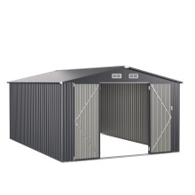 426cm x 300cm Outdoor Storage Shed Large Garden Tool House-Dark Gray