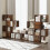 Costway 4-Tier Bookshelf Modern Ladder Style Room Divider-Coffee 4