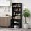 Costway 178cm Bookcase 6-tier Modern Style Storage Cabinet w/Shelves-Black 6