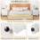 Costway Compact Storage Chest Bedroom Nightstand w/ 3 Drawer-White 4