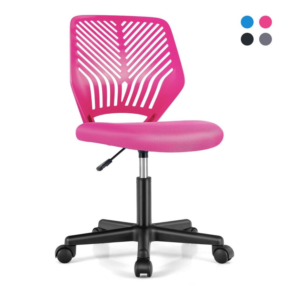 Adjustable Ergonomic Kids Desk Chair Mesh Computer Study Chair-Pink