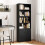 Costway 178cm Bookcase 6-tier Modern Style Storage Cabinet w/Shelves-Black 5