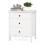Costway Compact Storage Chest Bedroom Nightstand w/ 3 Drawer-White 2